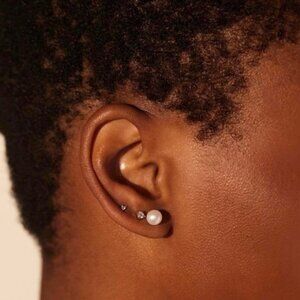 White Pearl Studs (pair) by Catbird NY
